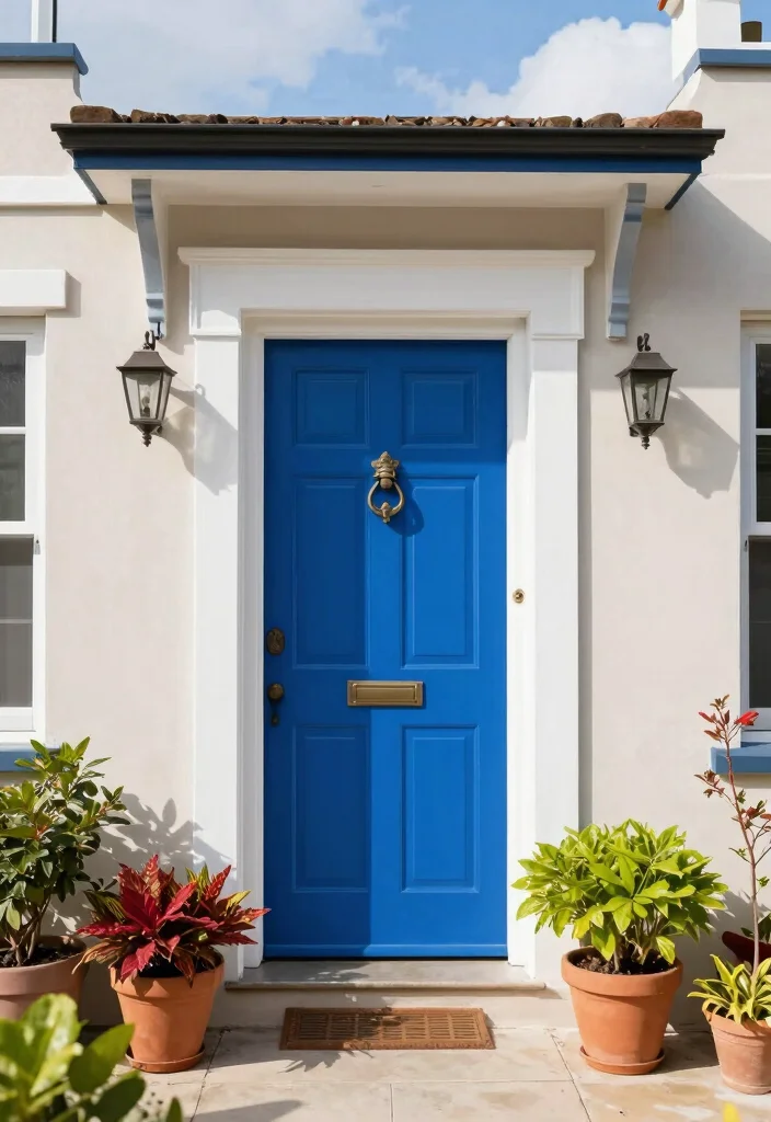 12 Blue Front Door Paint Colors for a Fresh Welcoming Entry - 7. Bright Cobalt Blue 1