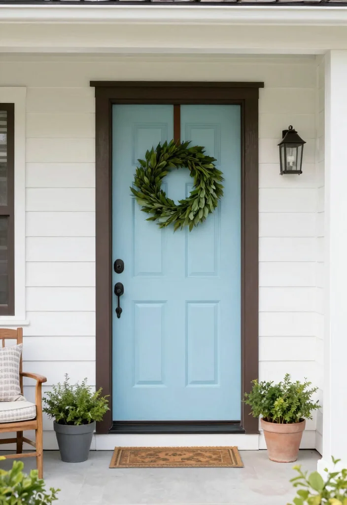 12 Blue Front Door Paint Colors for a Fresh Welcoming Entry - 8. Powder Blue 1