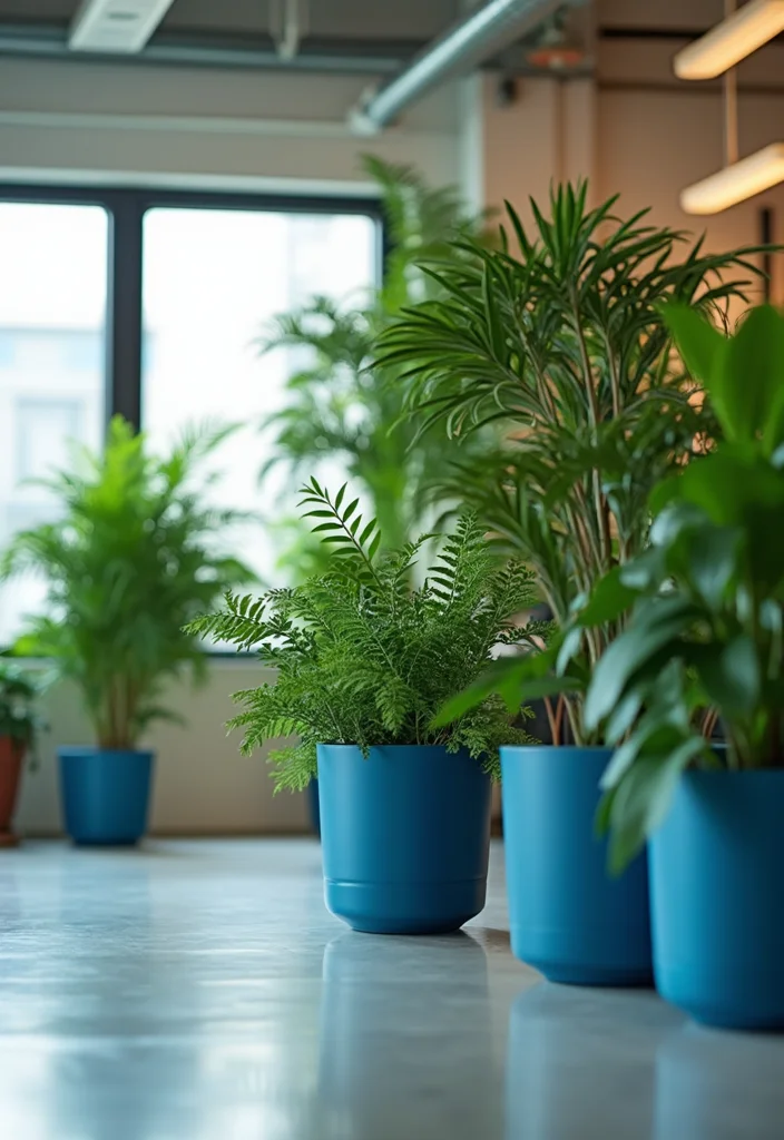 12 Blue Home Office Ideas for Calm Focused Energy - 11. Blue Greenery