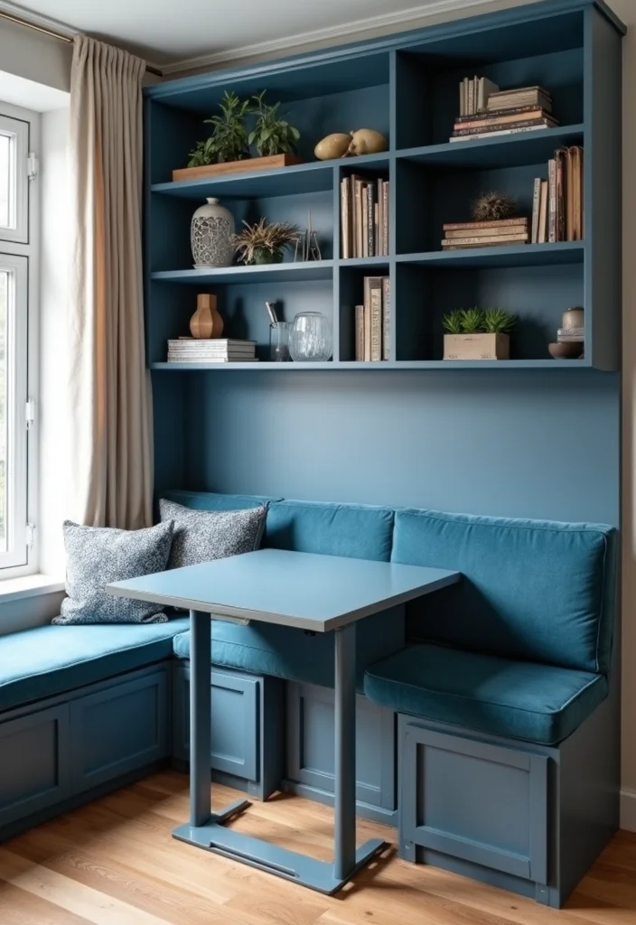 12 Blue Home Office Ideas for Calm Focused Energy - 9. Multi-Purpose Blue Spaces
