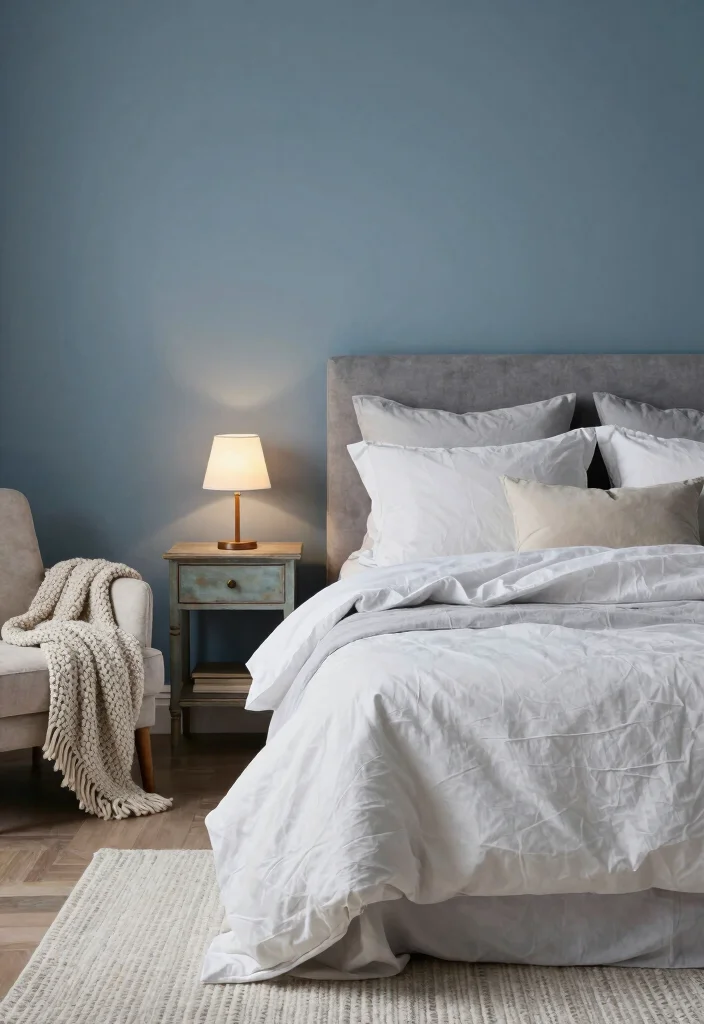12 Calming Bedroom Paint Color Ideas for Better Rest - 2. Dusty Blue 1