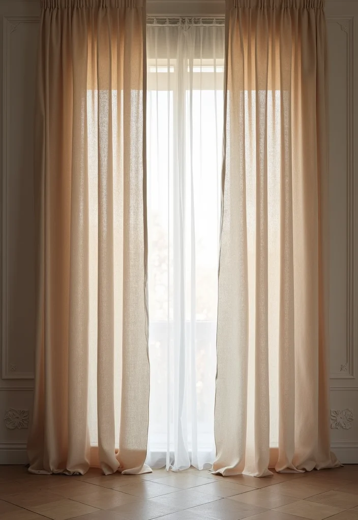 12 Curtain Rail Ideas for Smooth Modern Function - 11. Layered Textures with Sheer and Opaque Fabrics
