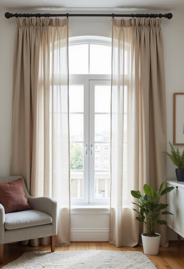 12 Curtain Rail Ideas for Smooth Modern Function - 5. Decorative Pipe Curtain Rods