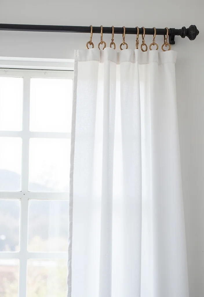 12 Curtain Rail Ideas for Smooth Modern Function - 6. Clip Rings for Easy Operation