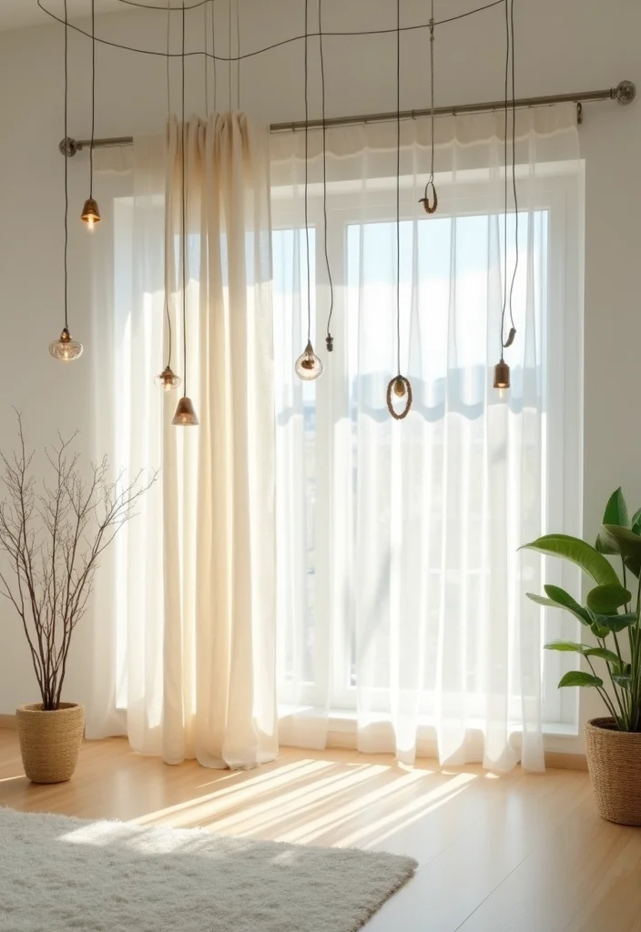 12 Curtain Rail Ideas for Smooth Modern Function - 9. Adjustable Curtain Wires
