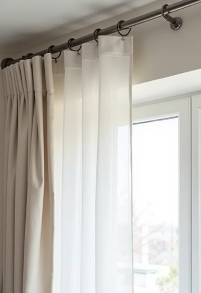 12 Curtain Track Ideas for Neat Ceiling Mounted Style - 1. Minimalist Metal Tracks
