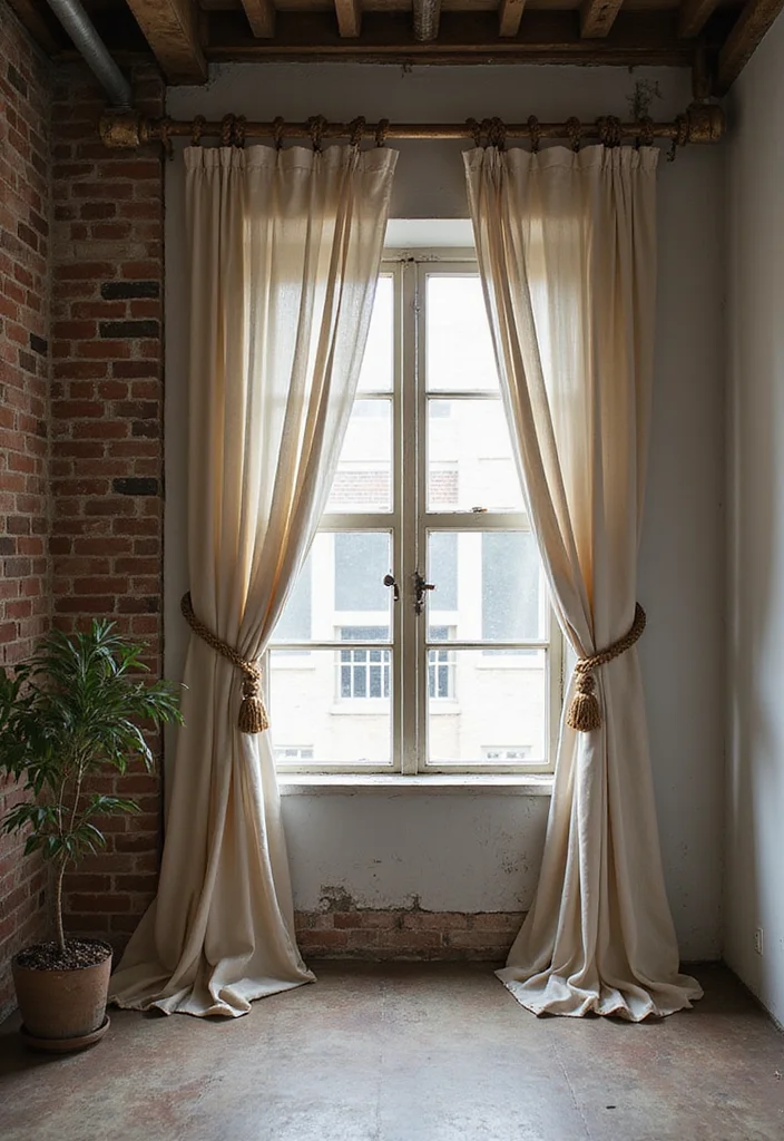 12 Curtain Track Ideas for Neat Ceiling Mounted Style - 4. Industrial Rope Tracks