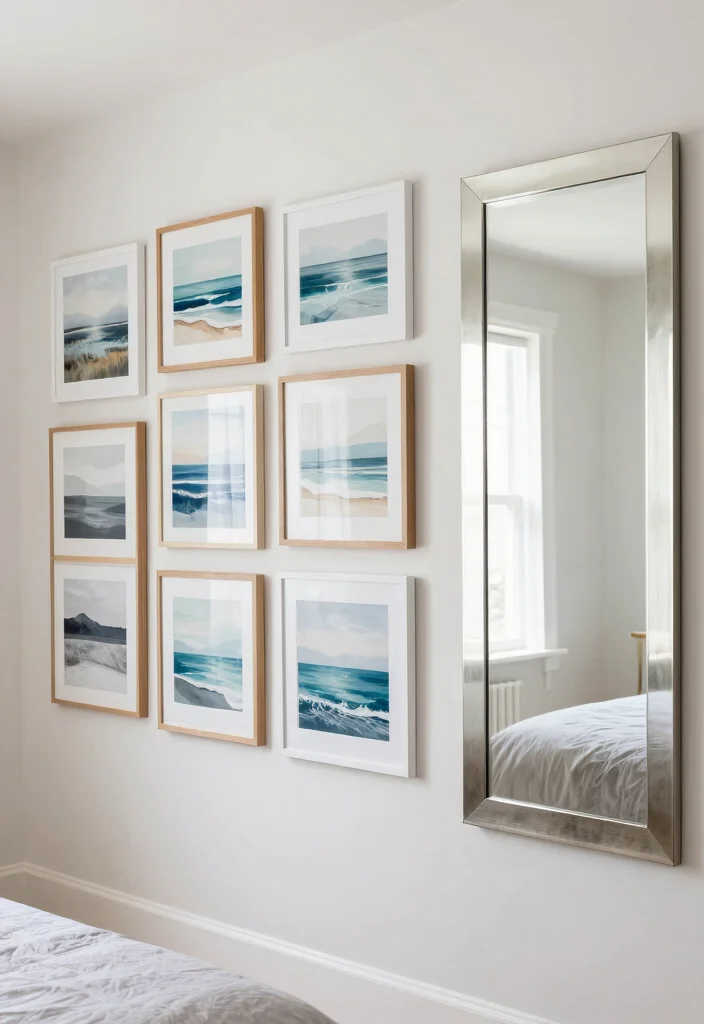 12 Dark Blue and White Bedroom Ideas for a Clean Balanced Style - 7. Artful Wall Decor 1