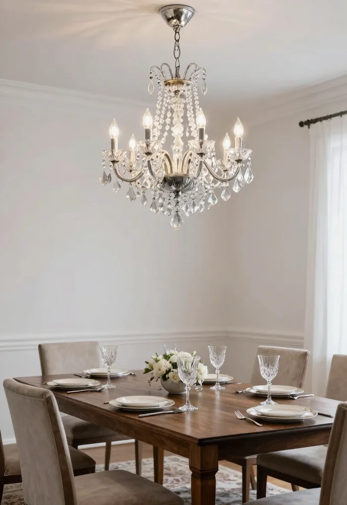 12 Elegant Vintage Chandelier Ideas to Elevate Your Dining Room - 1. Crystal Elegance 1