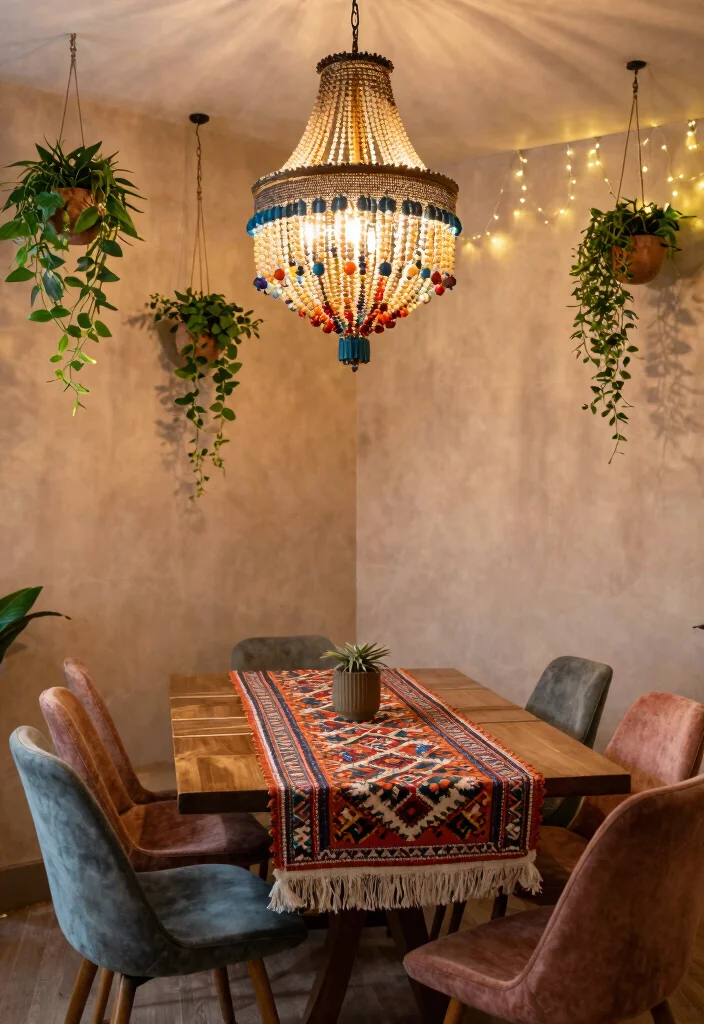12 Elegant Vintage Chandelier Ideas to Elevate Your Dining Room - 4. Bohemian Delight 1