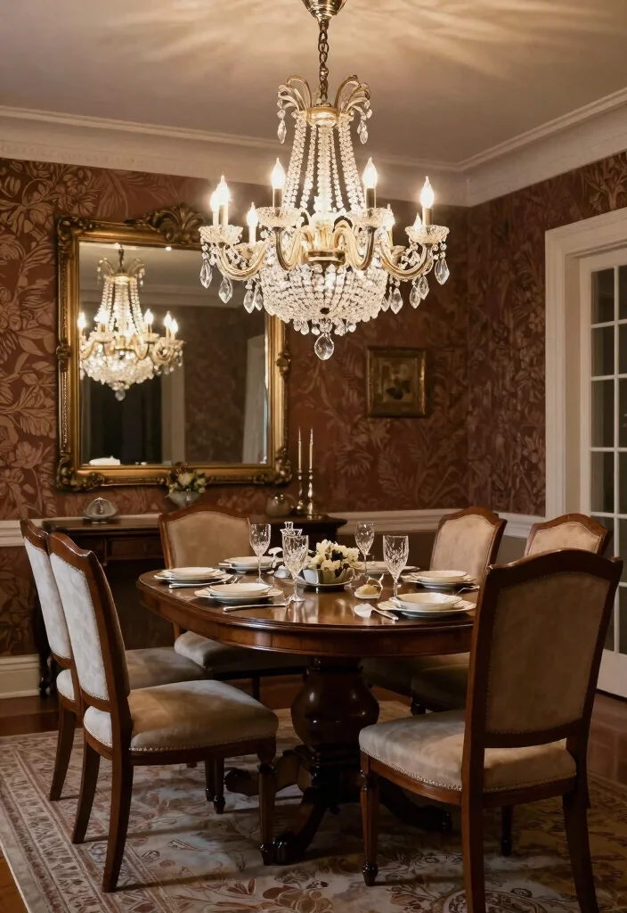 12 Elegant Vintage Chandelier Ideas to Elevate Your Dining Room - 5. Classic Elegance 1