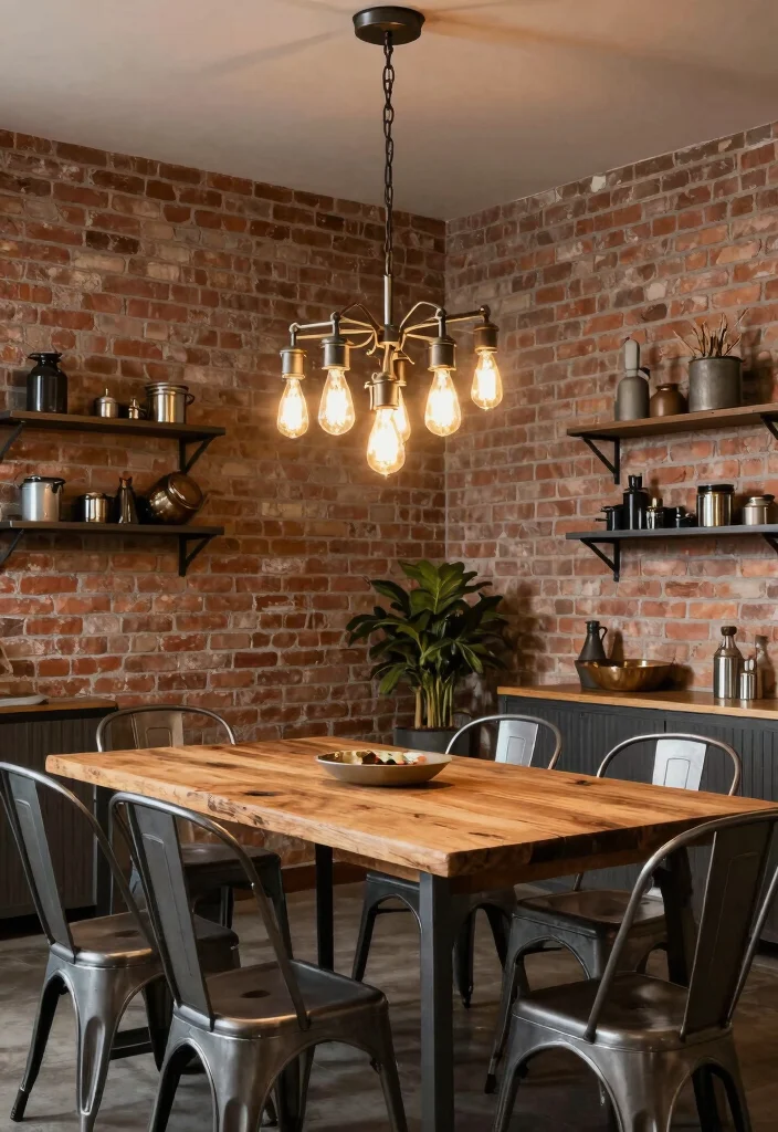 12 Elegant Vintage Chandelier Ideas to Elevate Your Dining Room - 6. Industrial Fusion 1