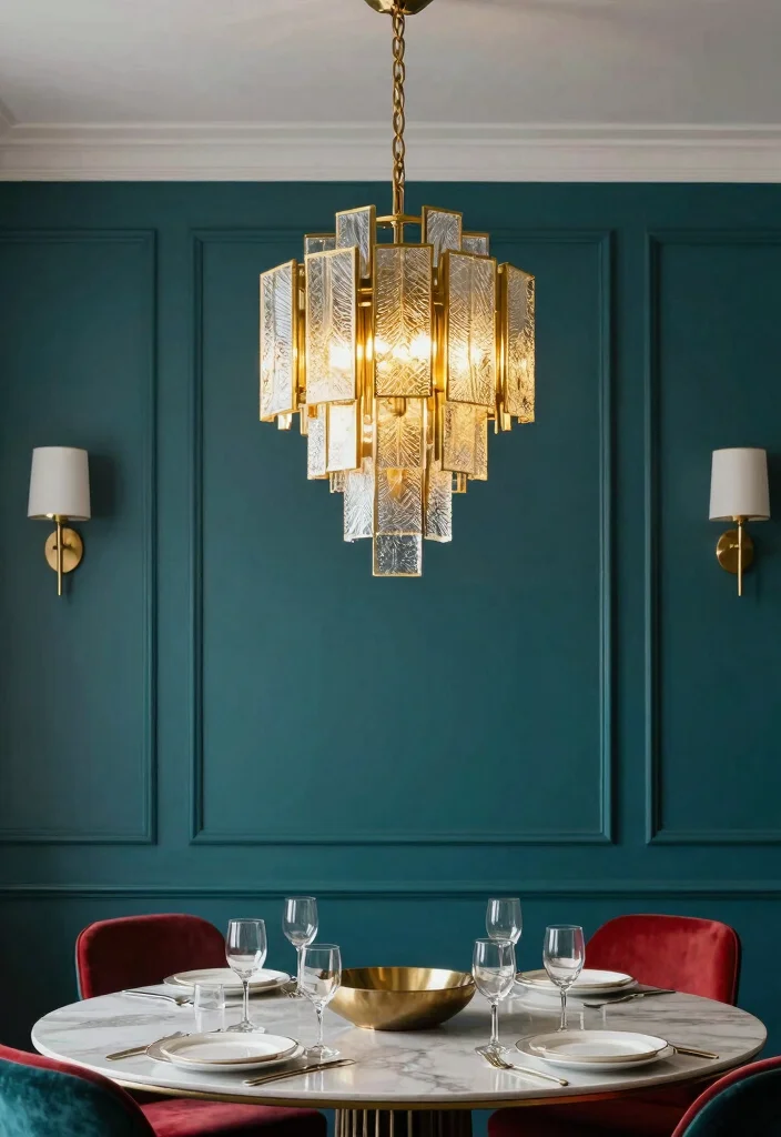 12 Elegant Vintage Chandelier Ideas to Elevate Your Dining Room - 8. Art Deco Inspiration 1