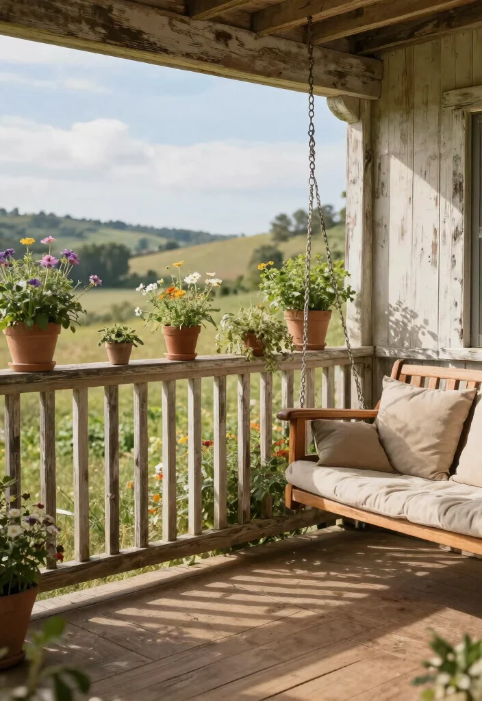 12 Farmhouse Front Porch Railing Ideas with Rustic Charm - 1. Distressed Wood Paneling 1