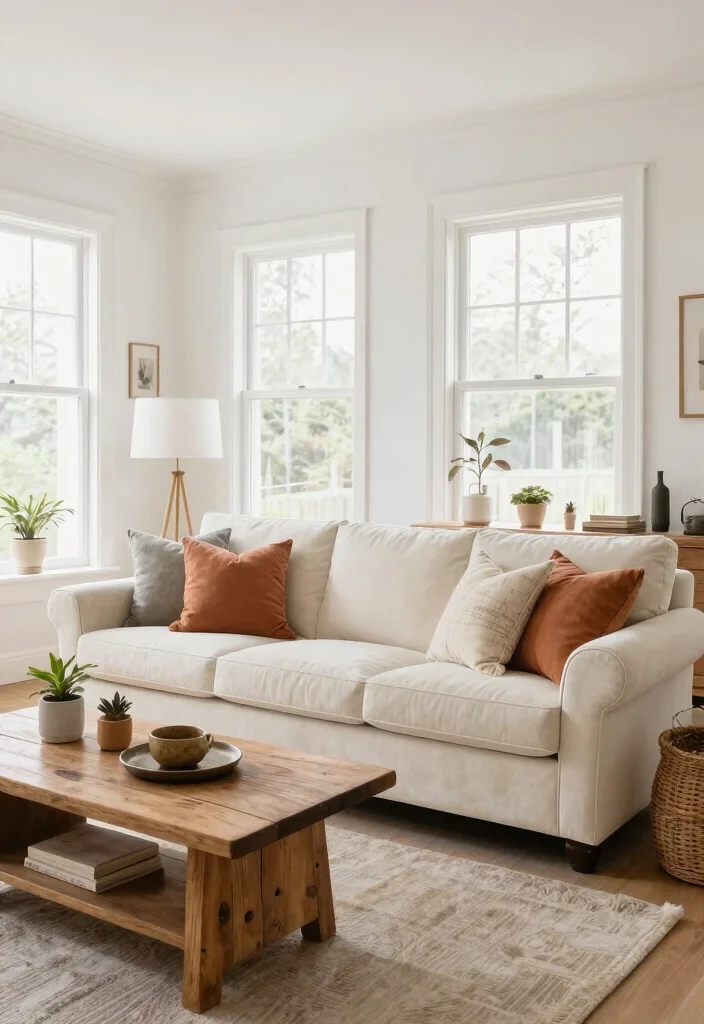 12 Farmhouse Living Room Paint Colors That Feel Warm and Inviting - 12. Creamy White 1
