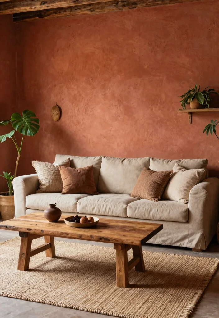 12 Farmhouse Living Room Paint Colors That Feel Warm and Inviting - 6. Warm Clay 1