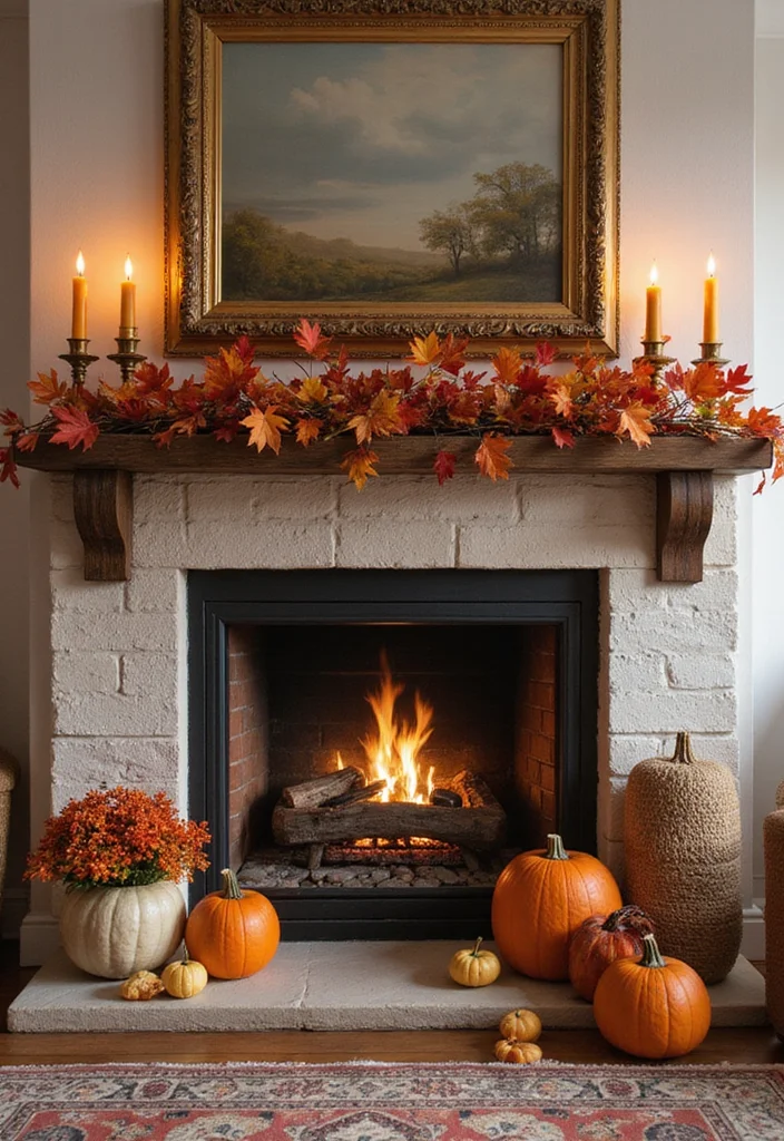 12 Fireplace Artwork Ideas for Strong Eye Level Style - 11. Seasonal Decor
