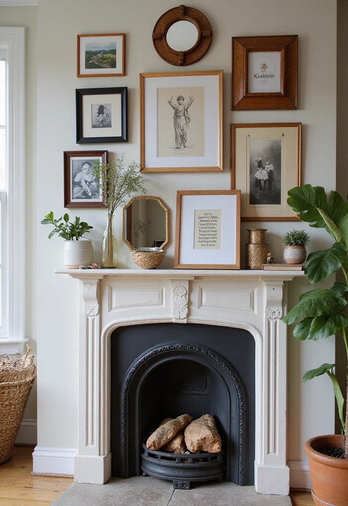 12 Fireplace Artwork Ideas for Strong Eye Level Style - 2. Gallery Wall