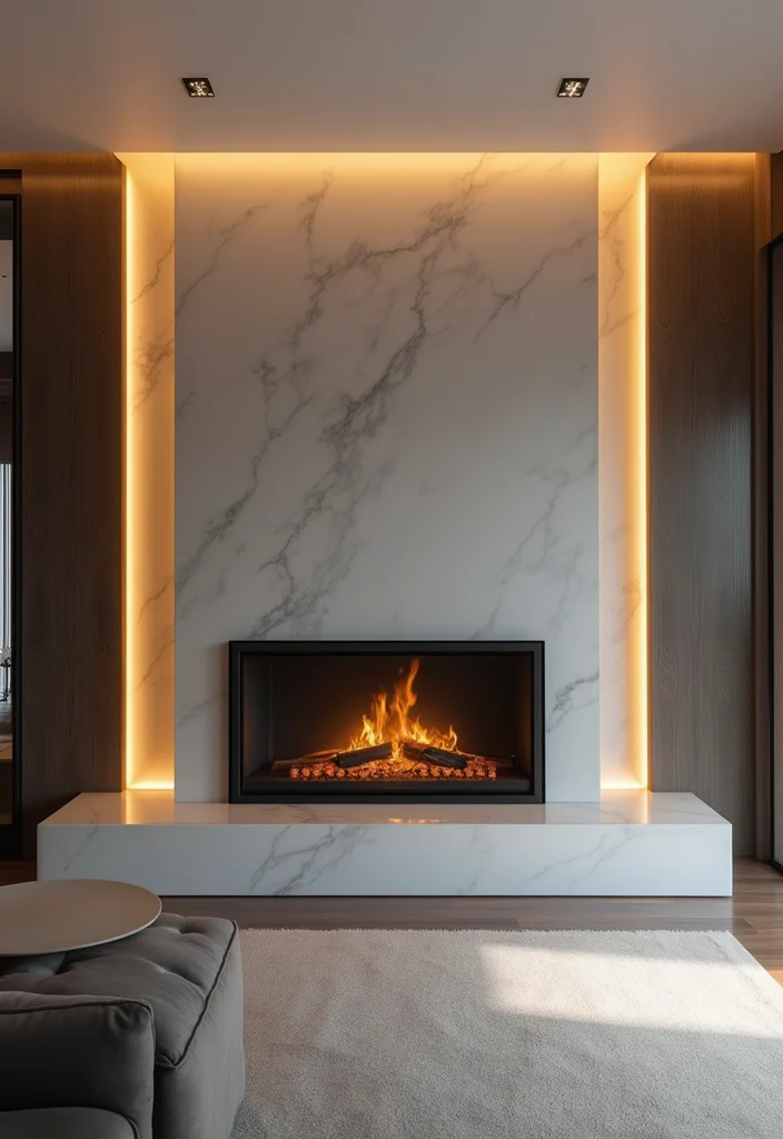 12 Fireplace Mirror Ideas for Light and Visual Height - 11. Reflective Fireplace Surrounds