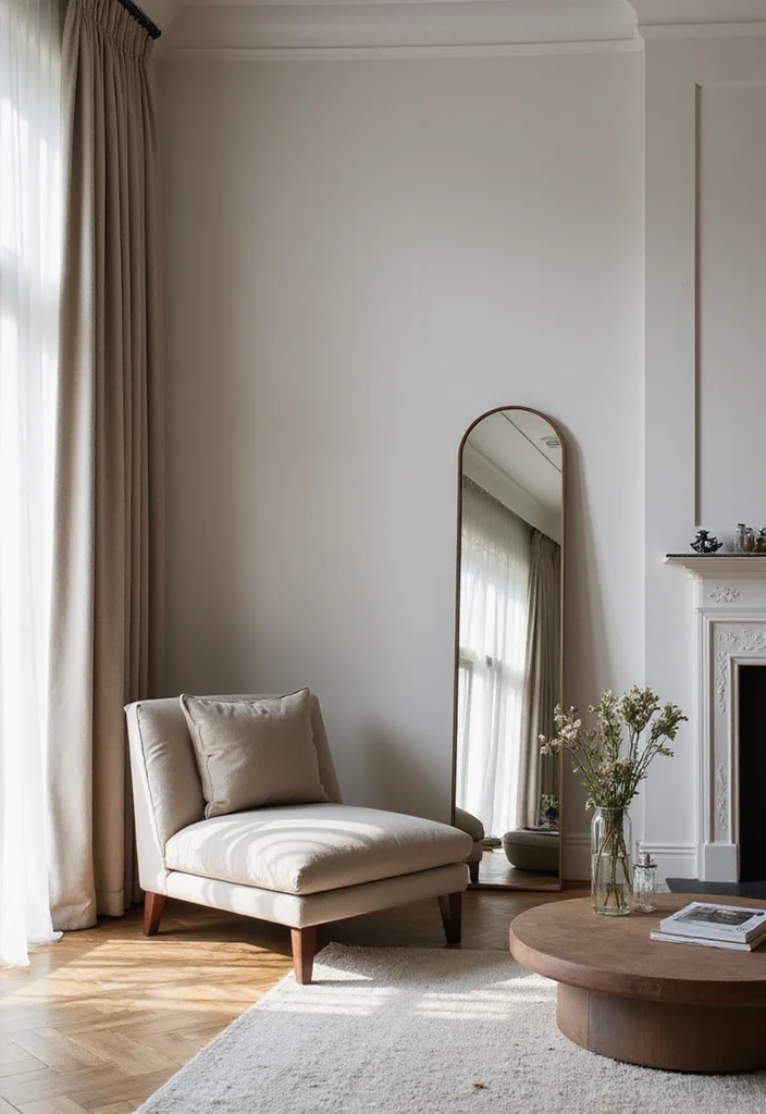 12 Fireplace Mirror Ideas for Light and Visual Height - 4. Leaning Mirrors