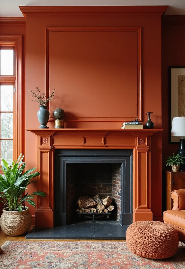 12 Fireplace Molding Ideas for Classic Architectural Detail - 11. Bold Color Accents