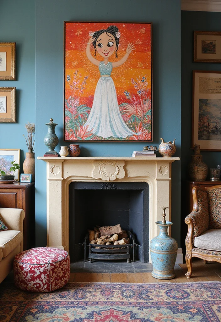 12 Fireplace Screen Ideas for Safe Stylish Protection - 11. Artistic Hand-Painted Screens
