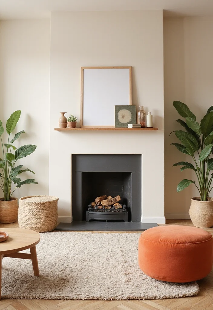 12 Fireplace Wall Color Ideas for Bold Focal Impact - 9. Gentle Cream for a Soft, Breezy Feel
