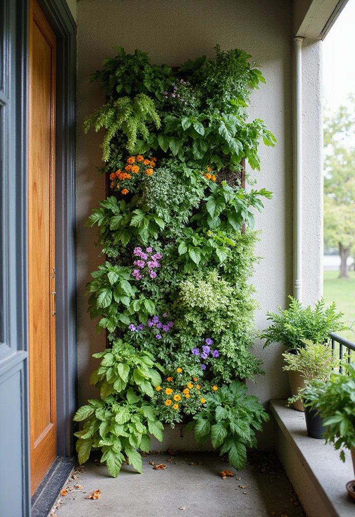 12 Front Porch Planter Ideas for Strong Curb Appeal - 3. Vertical Garden Panels