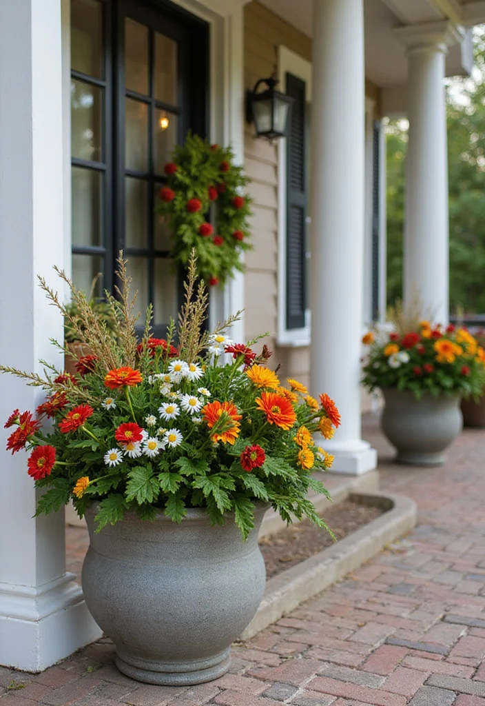 12 Front Porch Planter Ideas for Strong Curb Appeal - 8. Seasonal Arrangements
