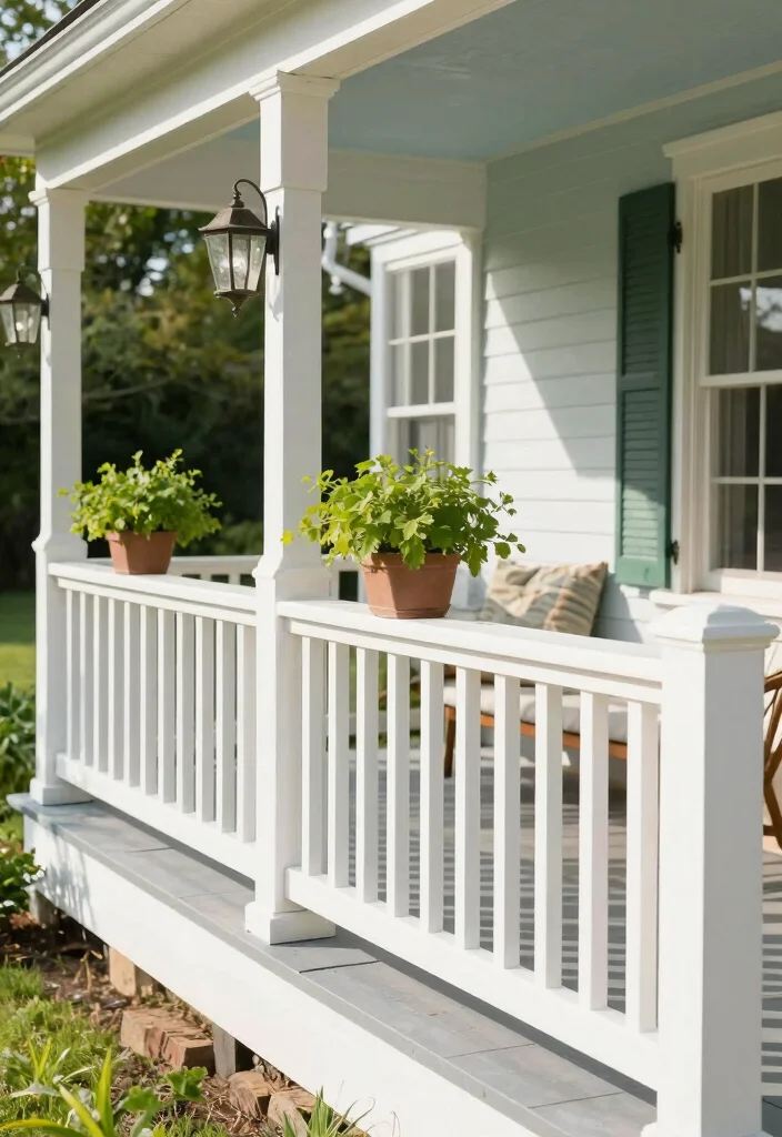 12 Front Porch Railing Ideas to Boost Curb Appeal on Any Budget - 1. Classic White Wooden Railings 1