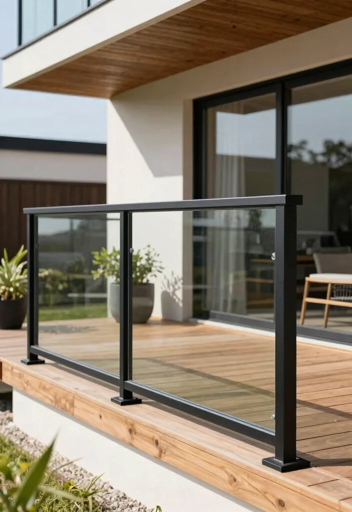12 Front Porch Railing Ideas to Boost Curb Appeal on Any Budget - 3. Modern Glass Panels 1