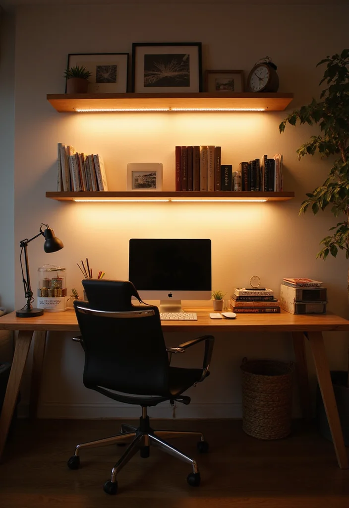 12 IKEA Office Storage Ideas for Budget Friendly Organization - 7. MITTLED LED Strips for Task Lighting
