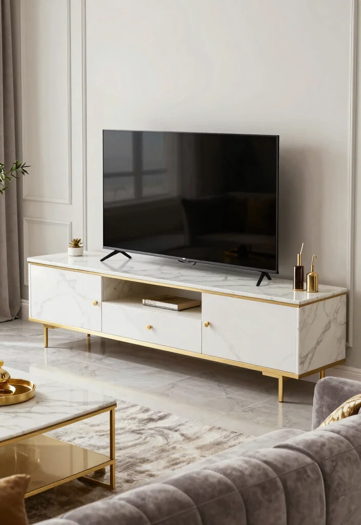 12 Luxury Modern TV Unit Designs That Elevate Living Room Style 4 12 Luxury Modern TV Unit Designs That Elevate Living Room Style 4. Luxe Finishes Marble and Gold Accents 0