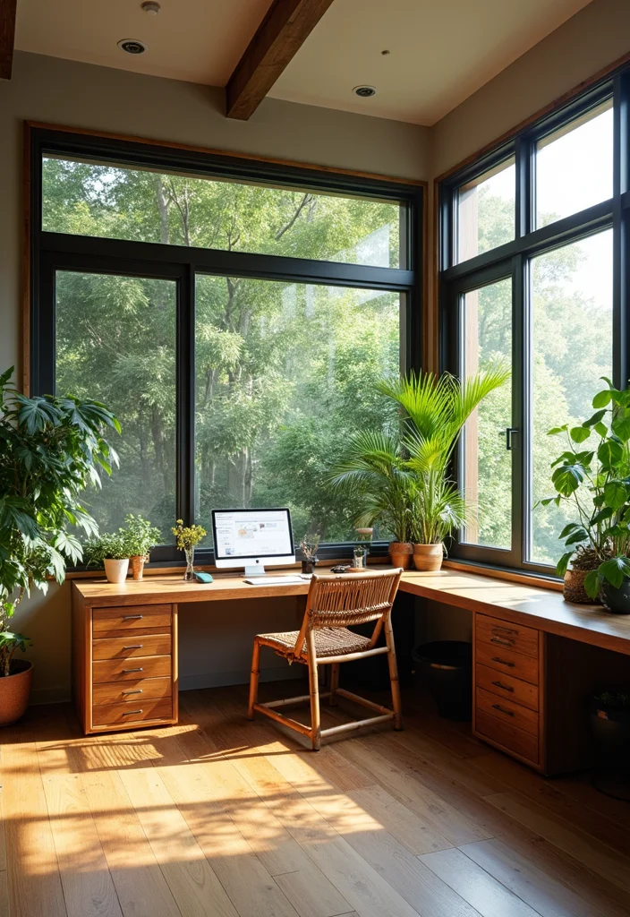 12 Modern Finished Basement Ideas for Clean Updated Living - 3. Bright and Airy Home Office