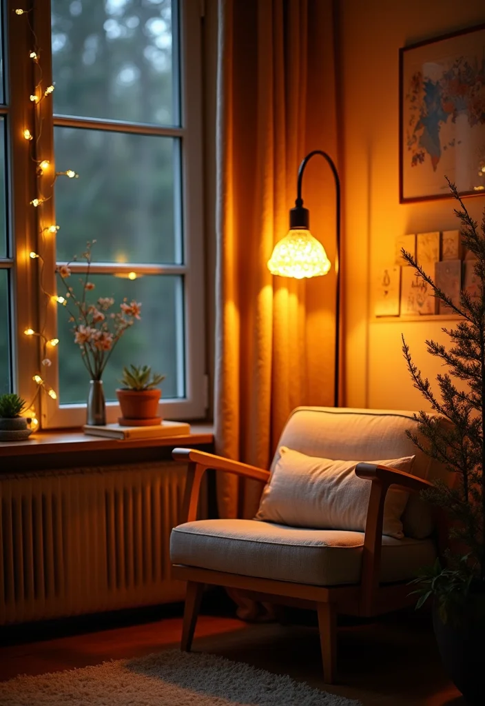 12 Office Reading Room Ideas for Quiet Inspiring Corners - 9. Creative Lighting Solutions