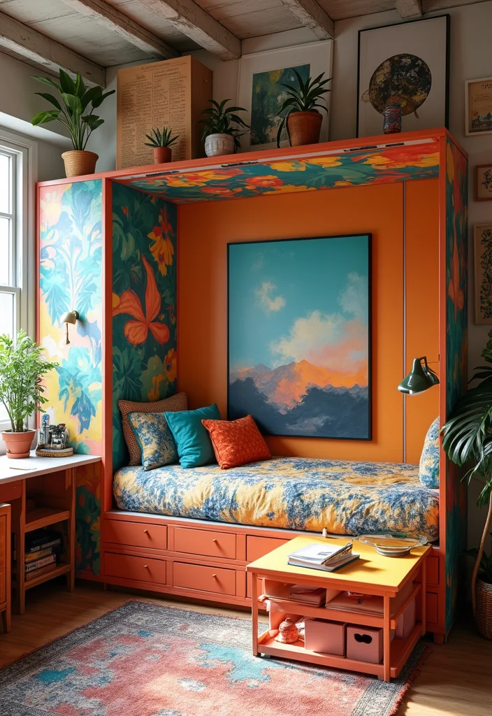 12 Office With Murphy Bed Ideas for Smart Dual Purpose Living - 10. Artistic Studio