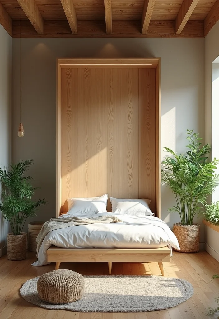 12 Office With Murphy Bed Ideas for Smart Dual Purpose Living - 8. Nature-Inspired Retreat