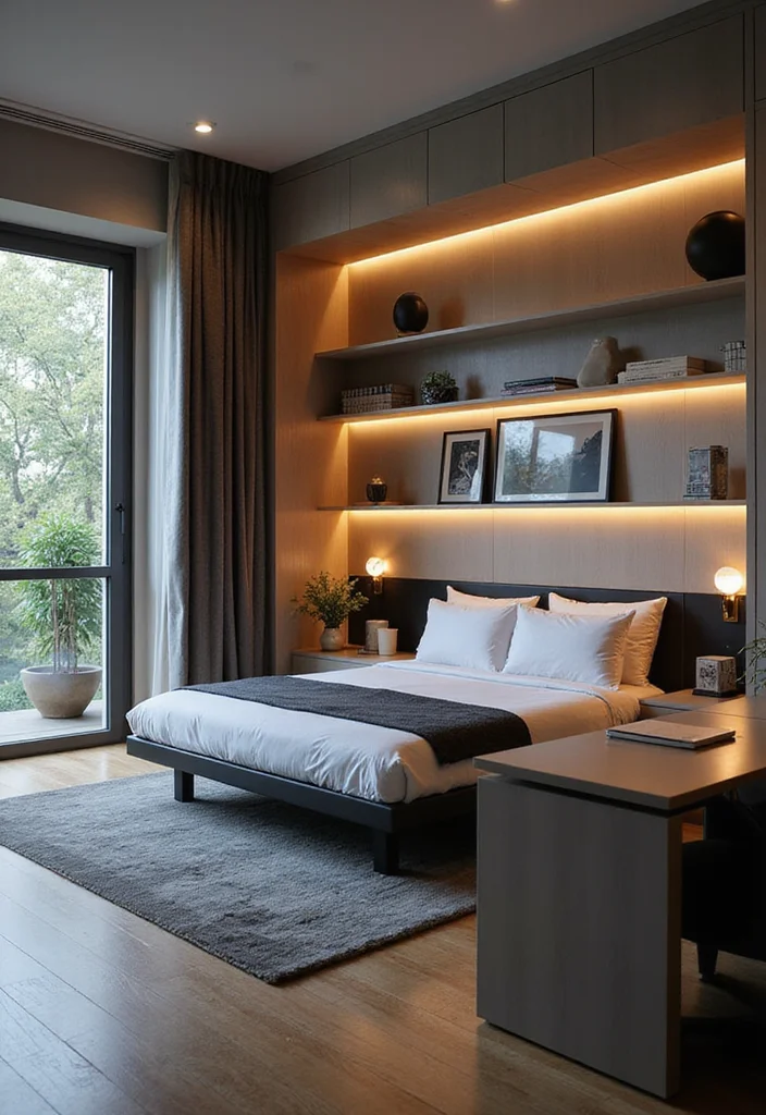 12 Office With Murphy Bed Ideas for Smart Dual Purpose Living - 9. Tech-Savvy Space