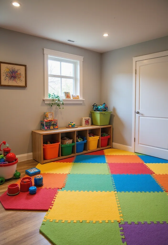 12 Rectangular Basement Layout Ideas for Functional Flow - 3. Kids’ Play Area
