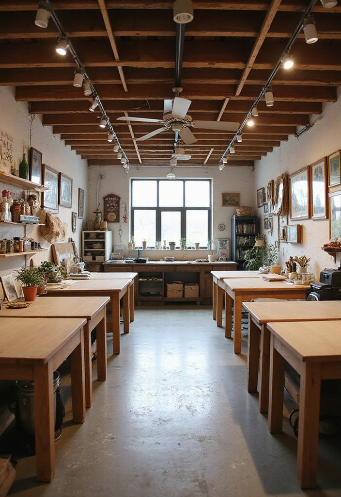 12 Rectangular Basement Layout Ideas for Functional Flow - 6. Arts and Crafts Studio