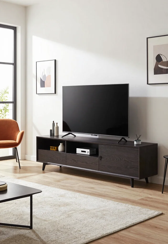 12 Small Modern TV Unit Design Ideas Perfect for Compact Spaces - 5. Slimline TV Units 1