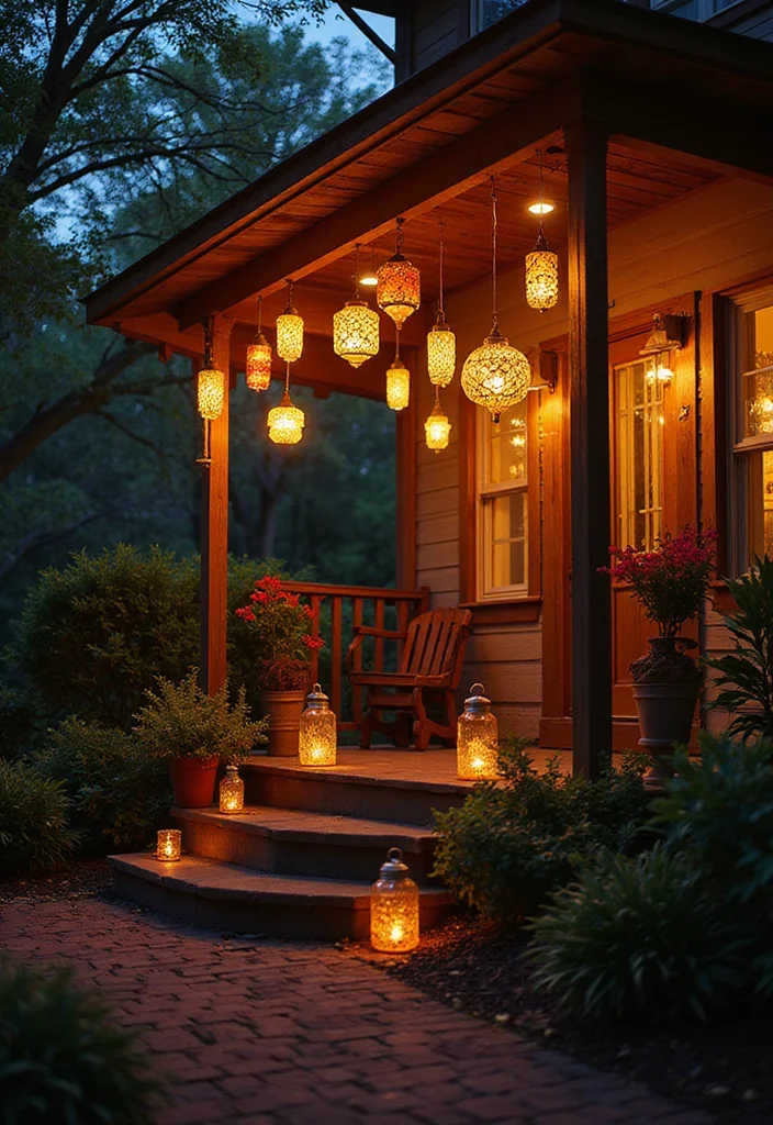 12 Tuscan Front Porch Ideas for Warm Mediterranean Style - 5. Charming Lanterns