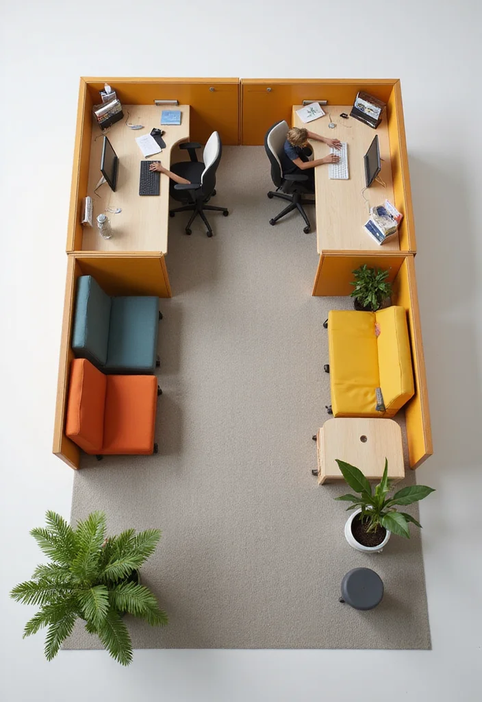 12 Two Person Home Office Ideas for Comfortable Shared Workspaces - 12. Flexible Modular Workspace