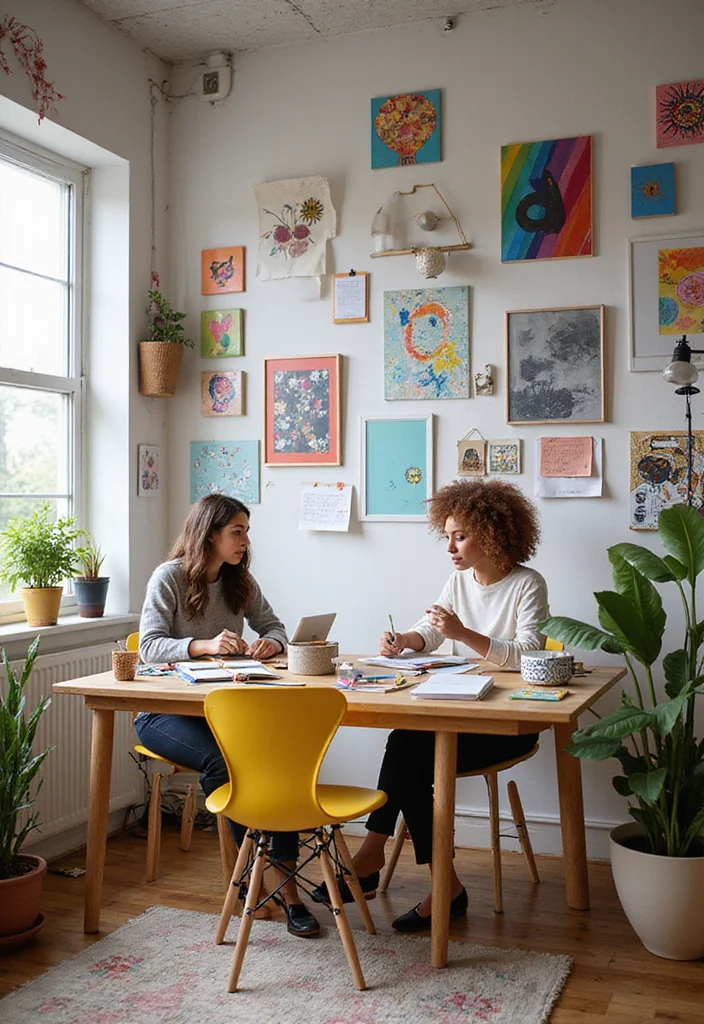 12 Two Person Home Office Ideas for Comfortable Shared Workspaces - 7. Bright and Colorful