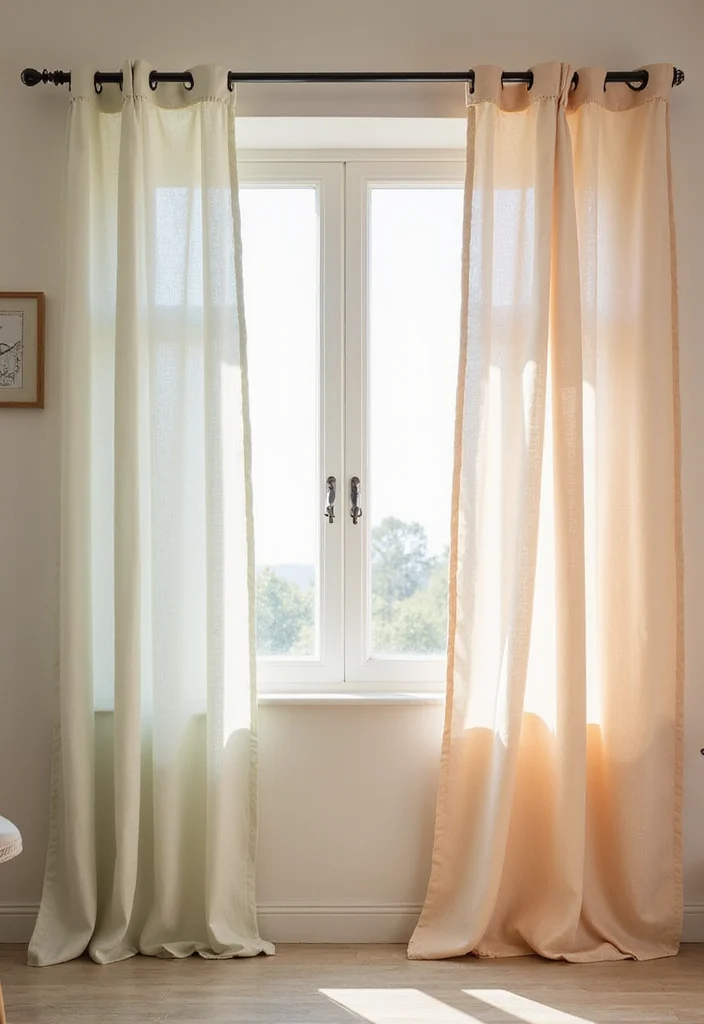 12 Two Window Curtain Ideas for Balanced Natural Light - 1. Organic Cotton Panels