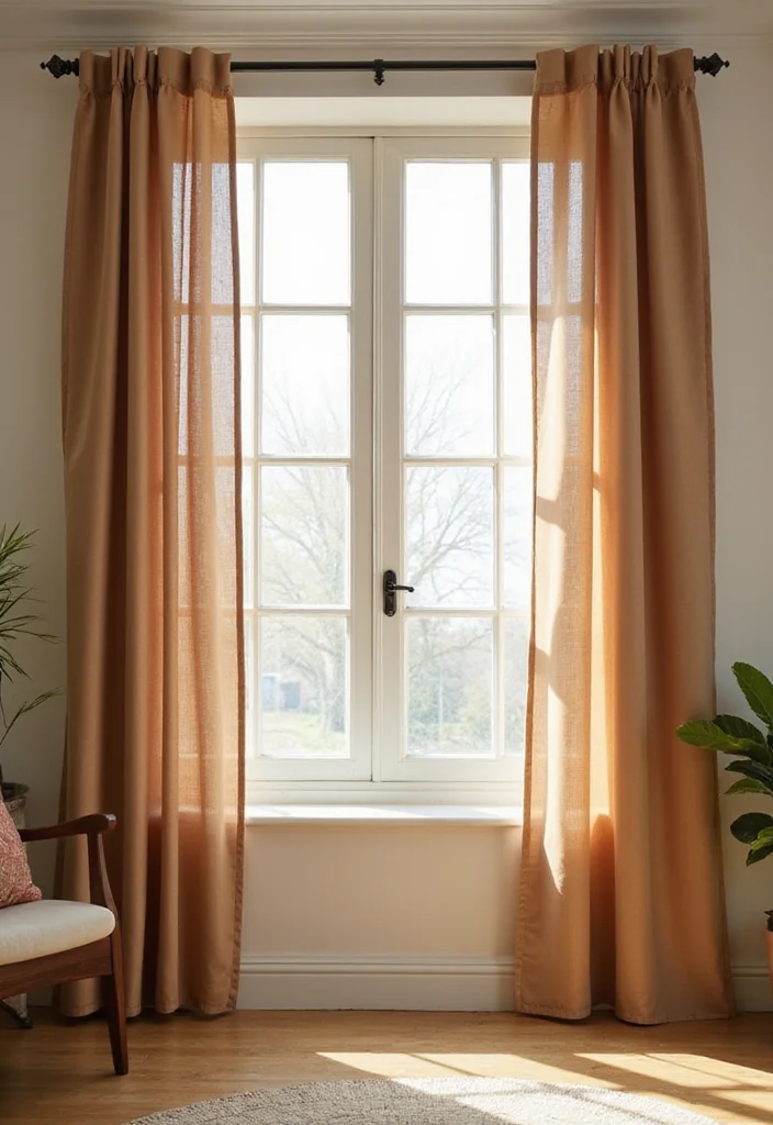 12 Two Window Curtain Ideas for Balanced Natural Light - 10. Eco-Conscious Thermal Curtains