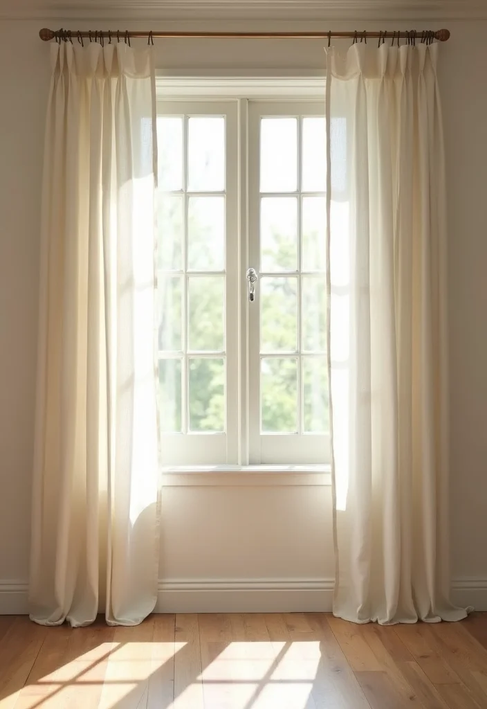 12 Two Window Curtain Ideas for Balanced Natural Light - 4. Linen Drapes