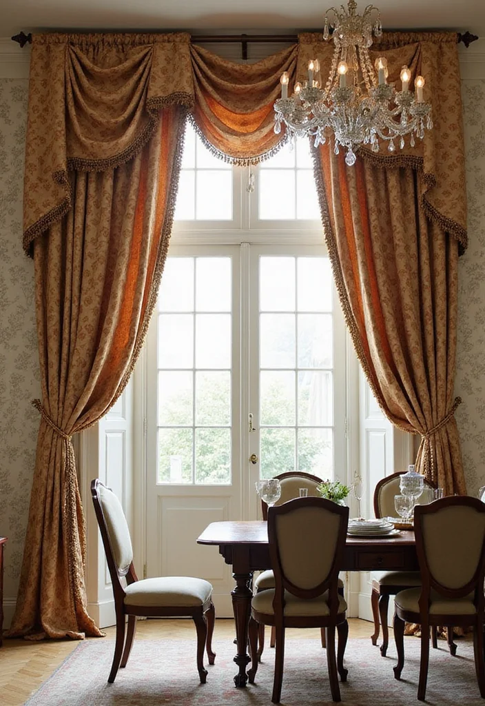 12 Vintage Curtain Ideas for Charming Retro Appeal 45 12 Vintage Curtain Ideas for Charming Retro Appeal - 5. Classic Damask Patterns