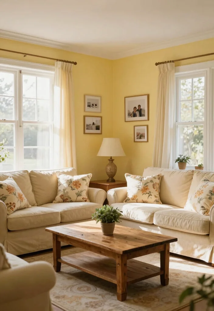 12 Warm Living Room Paint Colors That Make Spaces Feel Inviting - 1. Soft Butter Yellow 1