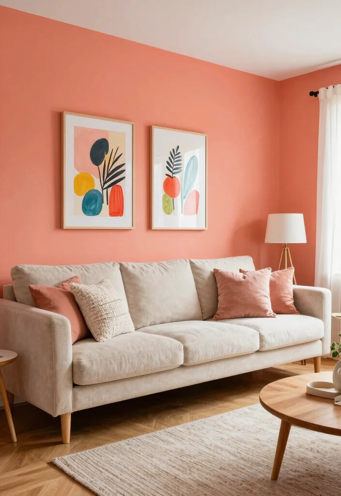 12 Warm Living Room Paint Colors That Make Spaces Feel Inviting - 10. Warm Coral 1